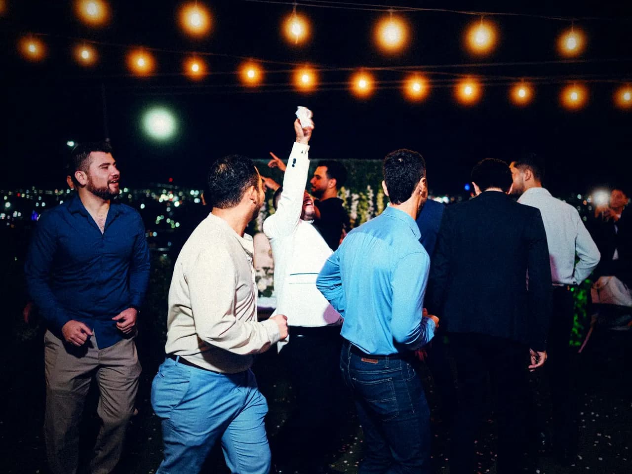 Pista de dança à noite com Noite fria