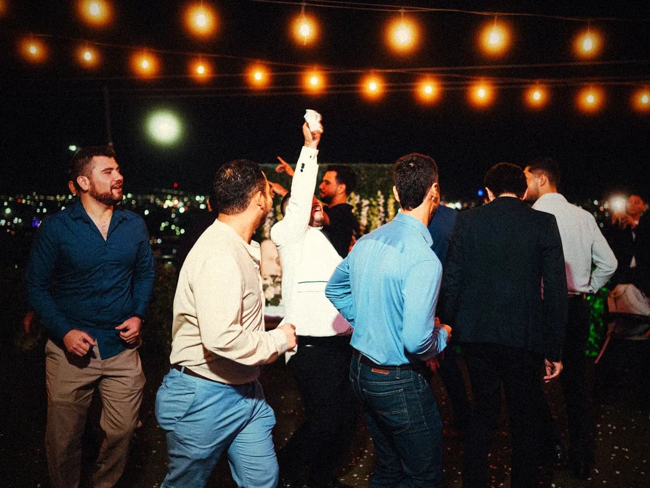 Pista de dança à noite com Kodak quente